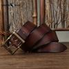 High-end Light Luxury Retro Pure Handmade First Layer Cowhide Belt Men's Fashionable All-match Genuine Leather Belt