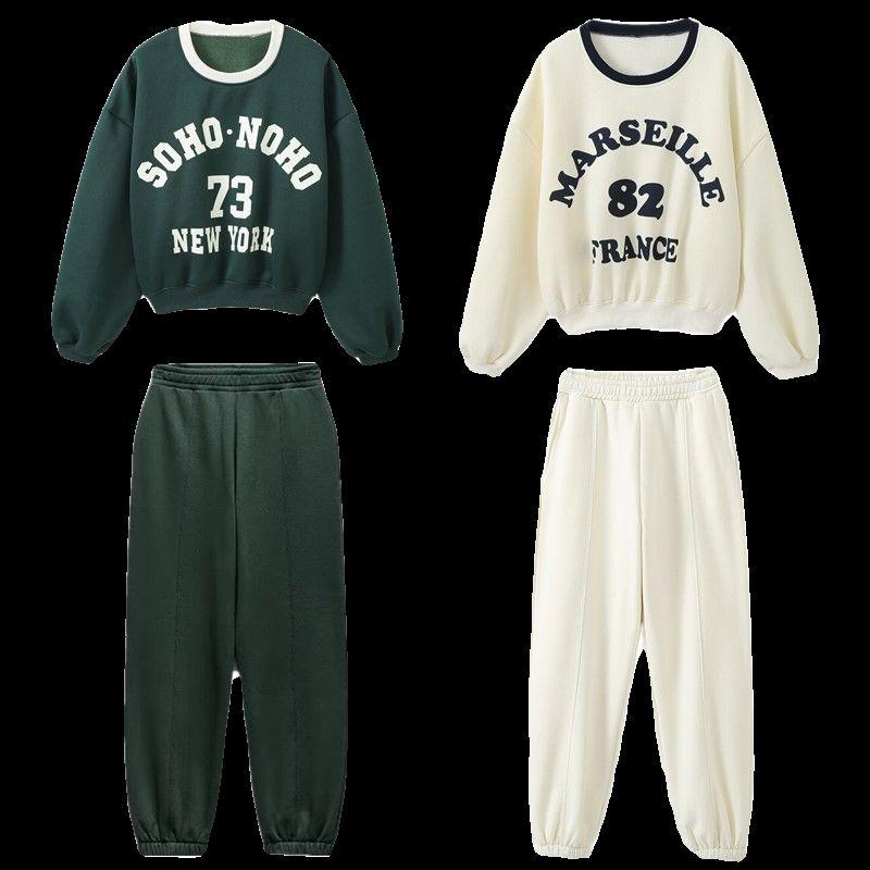 Fashion Style 2024 Spring New Women's Printed Flannel Sweatshirt High Waist Jogger Pants 6050309 712