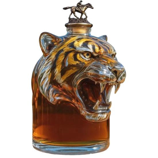 Láhev na whisky ve tvaru tygra 3D zvířecí karafa 300 ml Unikátní skleněná láhev na whisky Dárek pro milovníky whisky a nadšence do domácích mazlíčků