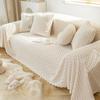 Anti Cat Scratch Large Sofa Cover Ins Style Winter Plush Sofa Towel Solid Color Full Coverage Sofa Blanket Full Cover