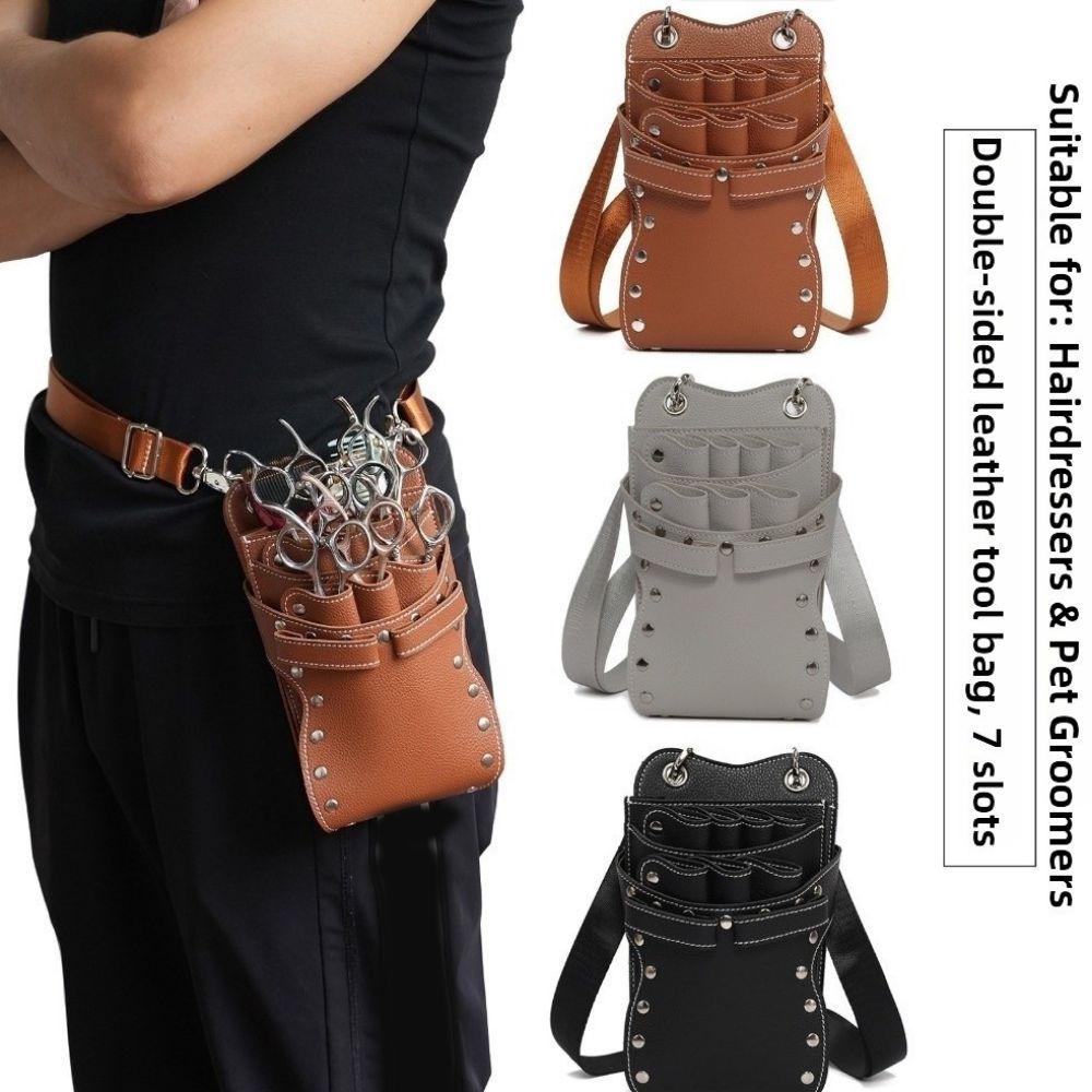 PU Leather Hairdressing Tools Bag Large Capacity Barber Tools Bag Barber Tools Waist Pack Barbers