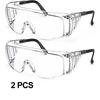 2 Pack Safety Glasses Over Glasses Anti Fog Goggles Clear PC Frame Spectacles for Lab Medical and Daily Use