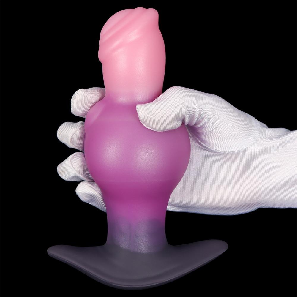 Fantasy Knot Shaped Anal Plug, Soft Silicone Body Safe BDSM Gear, Extreme Thick Colon Plug for Advanced Users, SM Adult Sex Toys