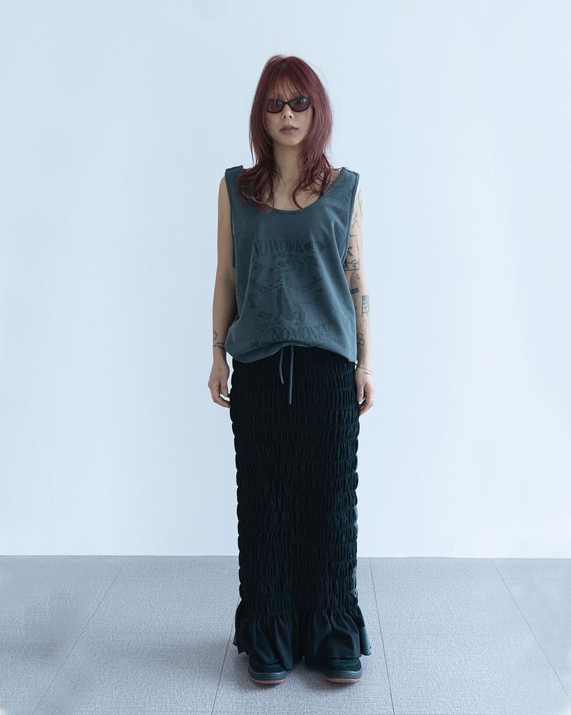 KASUAL MANUAL Two-Way Skirt Tank Top Charcoal