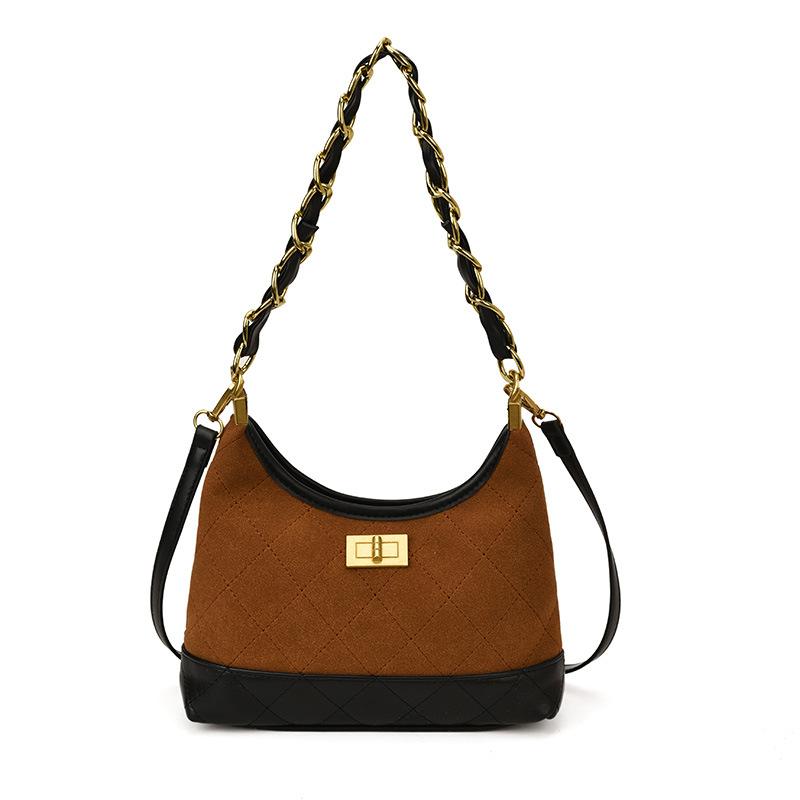 Premium diamond chain underarm bag women's 2025 new versatile retro messenger bag retro commuter dumpling bag