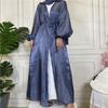 2022 Satin Long Muslim Robe Cardigan 