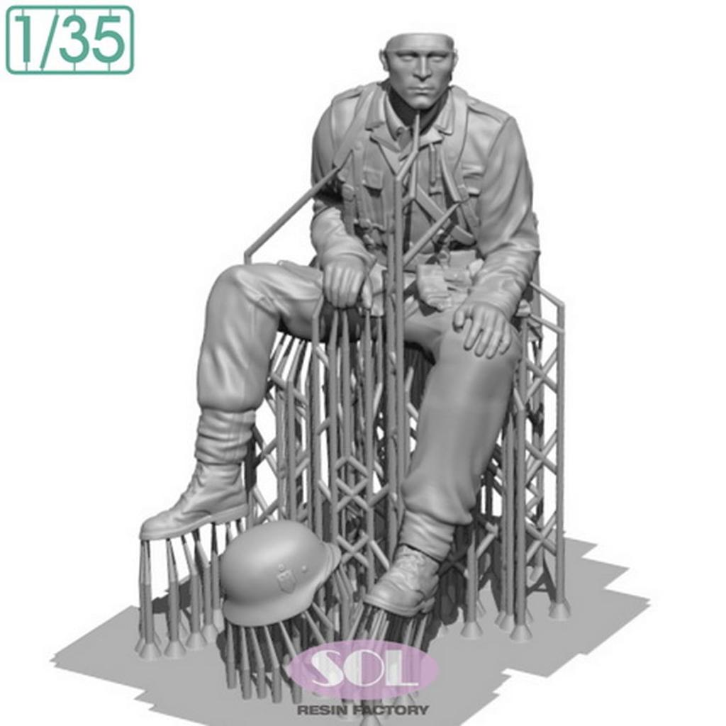 Solmodel WWII German KS750 Crew Rear Seat Soldier 3D Printer Kit MM882 1/35 2, (for Solmodel) (People)