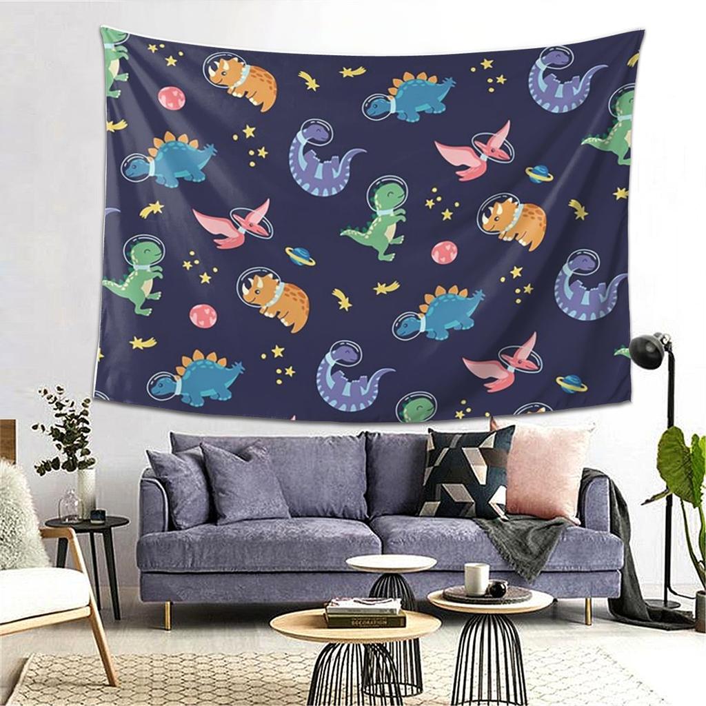 Dinosaur Dinosaurs In Space Tapestry Wall Hanging Aesthetic Home Decoration Tapestries for Dorm Room