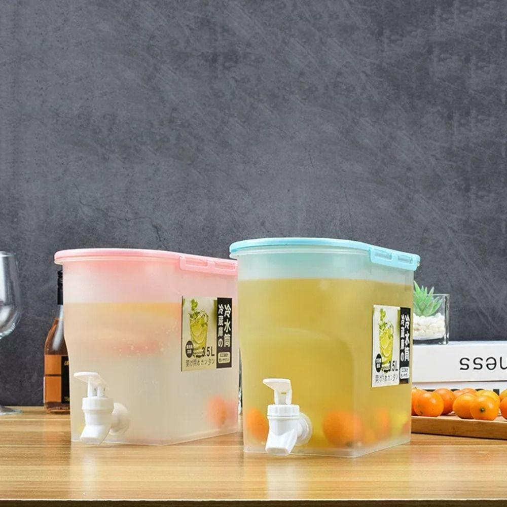 3.5L Beverage Dispenser Plastic Cold Water Jug Convenient Refrigerator Cold Kettle