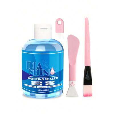 Diamond Art Painting Sealer Kit 120ML with 3 Brushes, Diamond Art Sealer Jigsaw Glue Diamond Painting Accessories and Tools Adult (4oz)