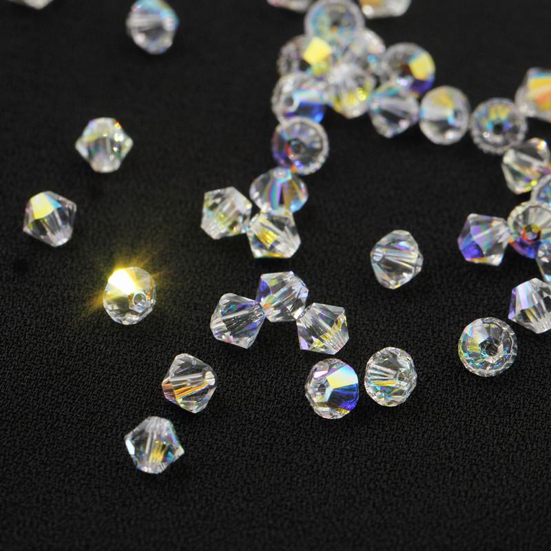 DIY Jewelry 5328 AB White Austrian Crystal Rhombus Beads for Bracelets & Necklaces