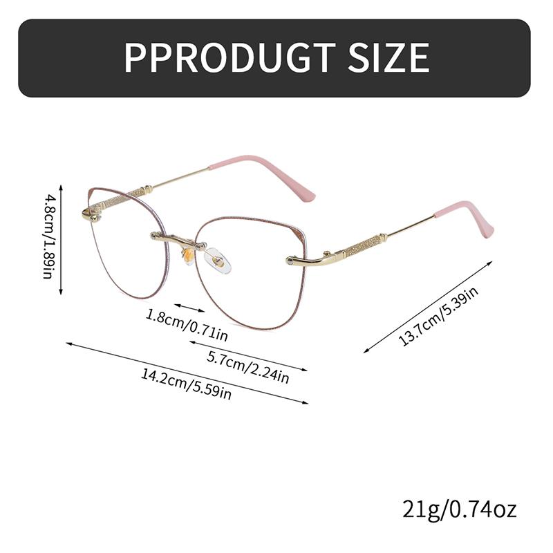 Anti-blue Light Glasses Cat Eye Metal Eyewear Women Men Exquisite Sweet Eyeglasses Blue Light Blocking Man Lady Computer Eyeglas