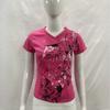 Camiseta de Verano Europea y Americana con Estampado Gótico para Mujer de Manga Corta