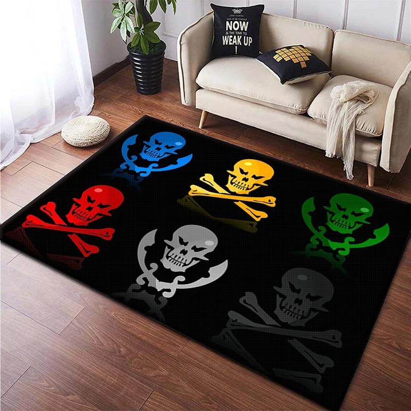 Skull Dark Gothic Print Carpet Creative Door Floor Mat Soft Doormat Non-slip Floor Mat Living Room Rug Home Decoration Washable