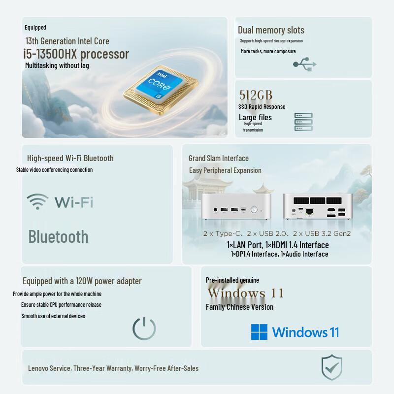 Lenovo Ruition 100 Mini PC Desktop (CN version)