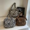 Women's cotton shoulder bag with leopard print  high capacity  embroidery  leisure line  unique shoulder bag