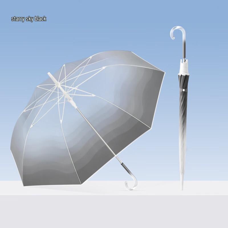 Electric Gradient Transparent Oversized Long Handle Umbrella