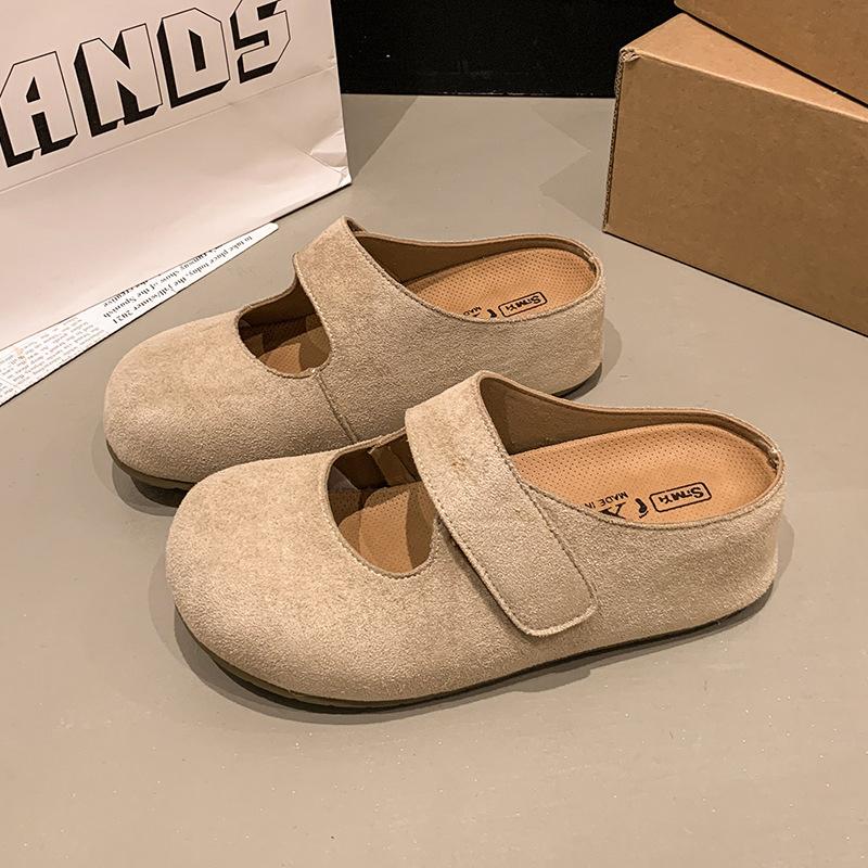 

Весенне-летние тапочки женские ленивые педали 2025 новые волшебные повседневные для улицы сумка голова полутапочки женские 40 абрикосовый