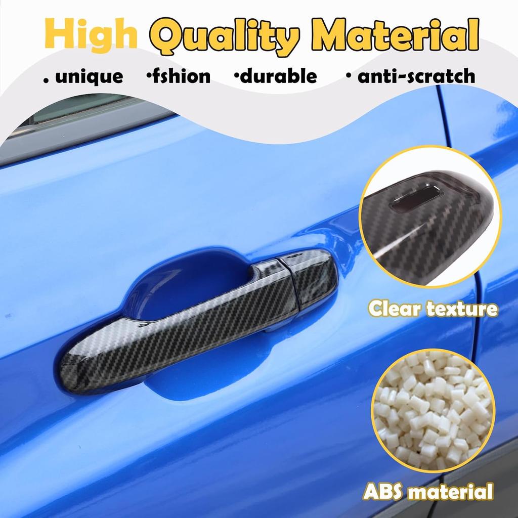 Car Exterior Door Handle Cover Trim Compatible with Subaru WRX 2021-2023, Sedan Side Smart Door Handle Cover Trim, ABS Plastic Carbon Fiber Pattern