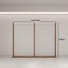 Vintage-Style Floor-Standing Women's Clothing Rack: Stainless Steel & Imitation Walnut Display Stand.