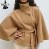 TIFICY Moda Feminina Casual Estampa Xadrez Outono Inverno Manga Longa Gola Alta Jaquetas & Casacos