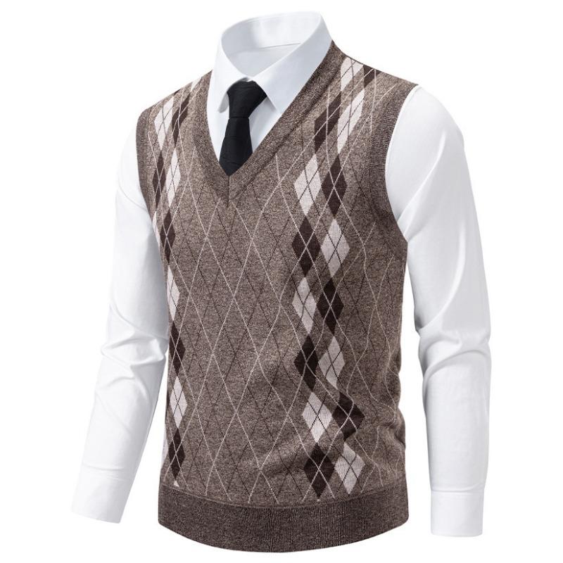 Men S V Neck Slim Fit Fleece Pullover Knit Vest