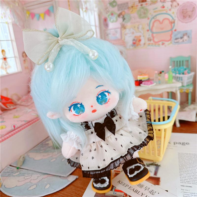 20cm Cotton Doll Blue Hair Baby Friends Idol Star Dolls Cute Stuffed Plush Toys Doll Plushies Toys Fans Collection Gifts