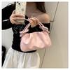 Chic Minimalist Pleated Faux Leather Shoulder Bag, Women's Small Crossbody Handbag with Magnetic Snap Closure, Trendy Daily Commute Tote