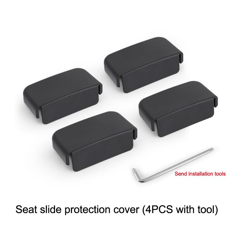 For Model 3 Y Juniper Highland 2025 4/8Pcs Seat Rail Cover Protector Rear End Pieces Backseat Slide Protection Anti-Kick