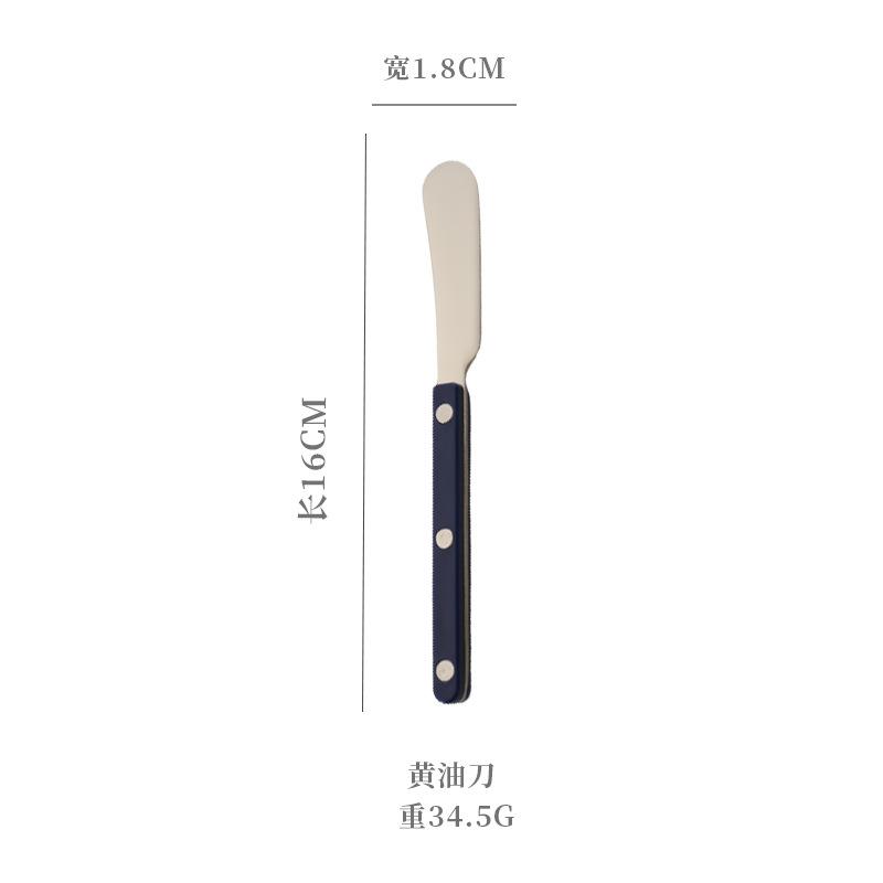 304 Edelstahl Western Restaurant Geschirrset Haushalt Klemgriff Messer Gabel Löffelgriff Marmor Buttermesser Dessertlöffel