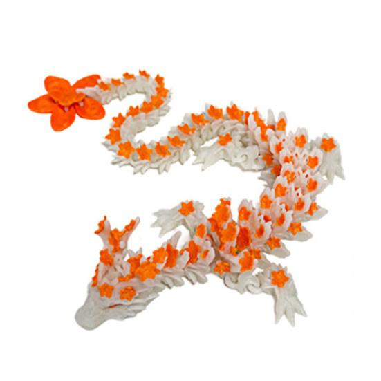 

Шарнирный дракон, 3D-печатный светящийся в темноте дракон, игрушка-фиджет в виде цветущей вишни оранжевый