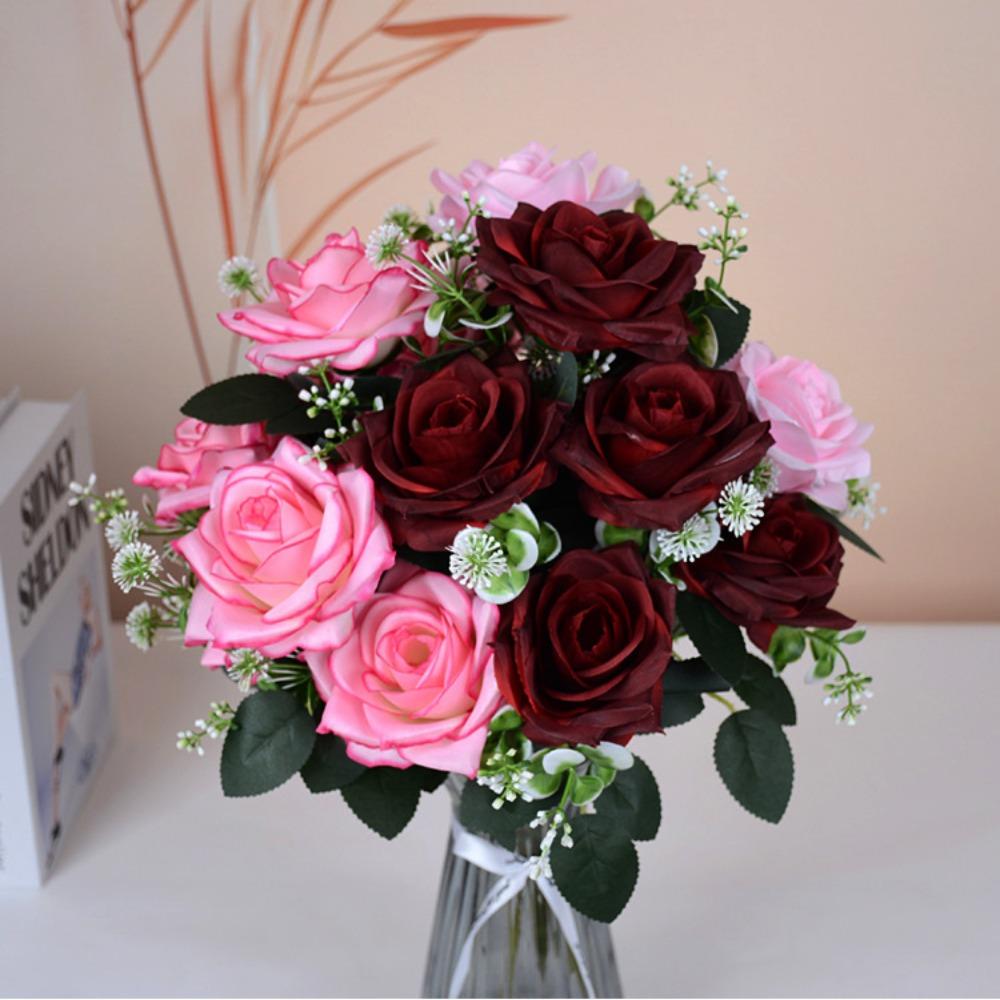 8 Colors Valentine's Day Flowers Mini Natural Simulated Rose New Real Happy Flower  Home Decorative