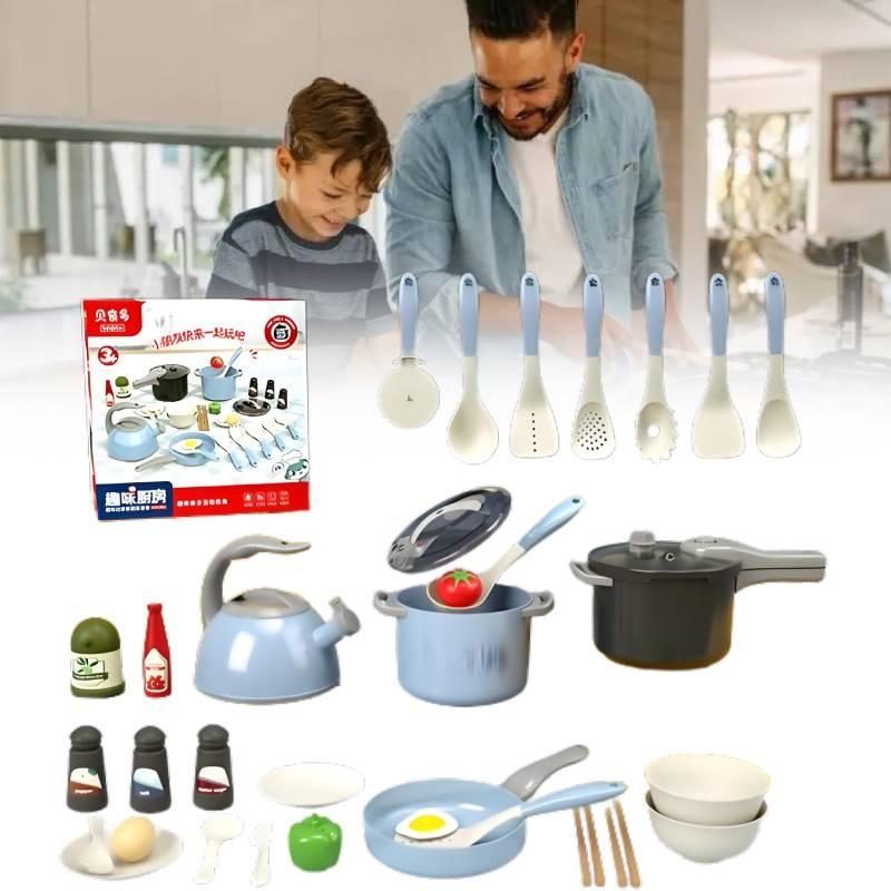 Colorful Kids Kitchen Toy Set With Realistic Cooking Features For Boys And Girls