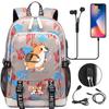 Zaino carino Shiba Inu per adolescenti ragazzi con USB, Borsa di grande capacità per il ritorno a scuola per studenti, Viaggi quotidiani