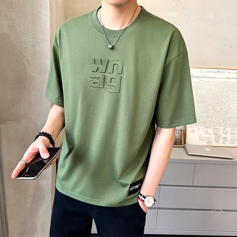 Men's Summer Short-Sleeve Printed T-Shirt, 2024 Trendy Loose Fit, Internet Celebrity Style.