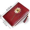 Girls Wallet Small Bifold Womens Wallets Rfid,Compact Female Cute Mini Zipper Coin Card Purse for Teen Girl Kids (Red)