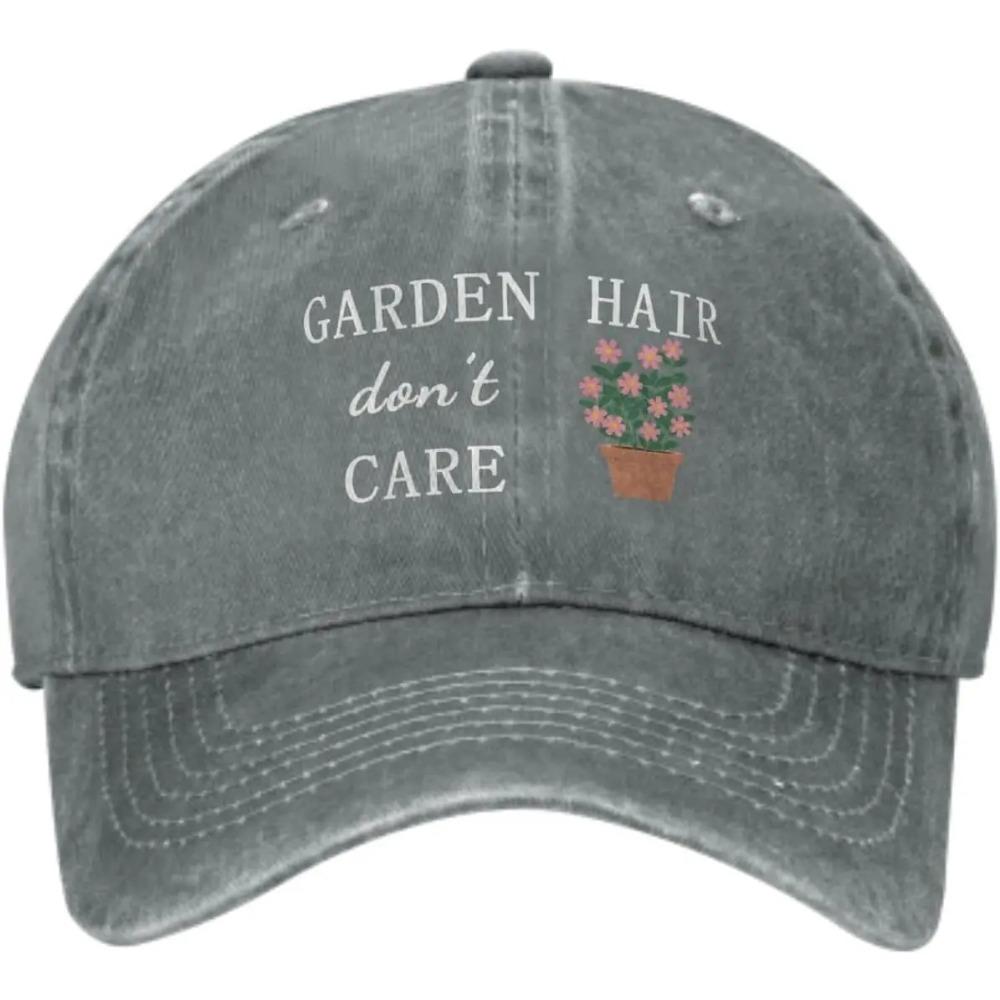 Garden Hair Don't Care Hat Baseball Cap Retro Garden Hat for Women Adjustable Outdoor Gardener Gift for Women