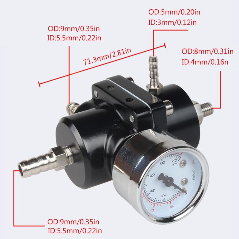 Adjustable Racing Fuel Pressure Regulator With Gauge Fuel Supercharger