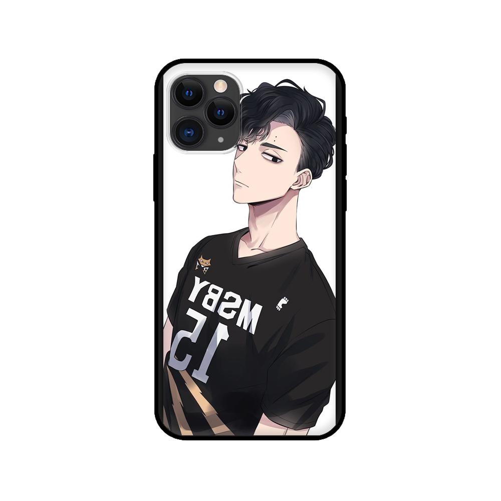 Husa neagra din tpu pentru iphone 5 5s se 2020 6 6s 7 8 plus x 10 XR XS 11 12 mini pro MAX husa spate Sakusa Kiyoomi Haikyuu