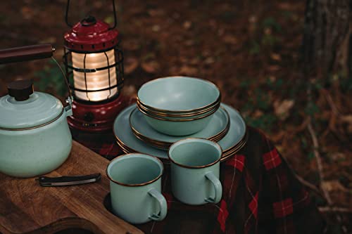 BAREBONES Enamel Cups, Set of 2 [Official Japanese Distributor] (Enamel Cups, Mint Green)