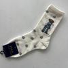 Trendy Mid-Calf Women's Cotton Socks - Four Seasons Style with Cartoon Little Bear Design