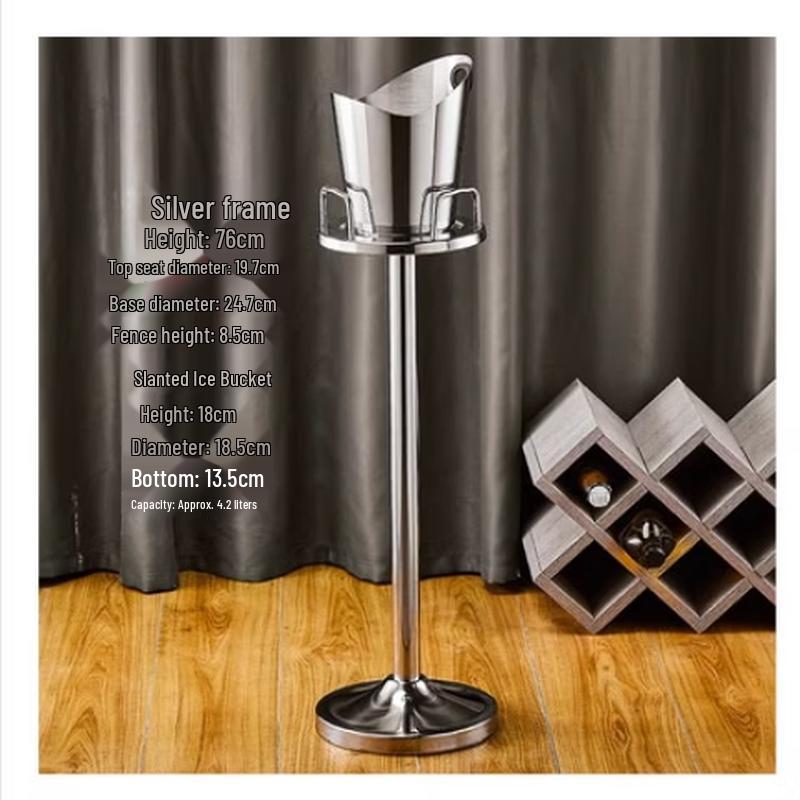 

ZISIZ Golden V-Mouth Champagne and Ice Bucket with Tall Stand