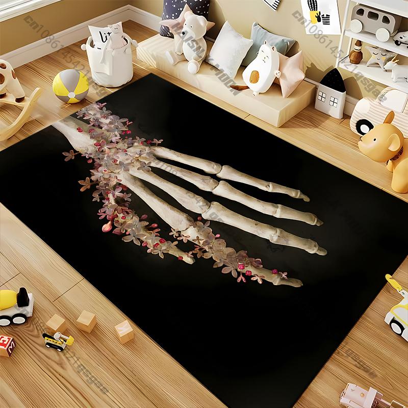 Skeleton Hand Carpet for Living Room Game Rugs Soft Floor Cartoon Rugs Bathroom Rug Mat Yoga Mat Home Accessories