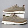 Men's Casual Knit Sneakers Lightweight Breathable Slip-On Athletic Shoes with Flexible Sole and Lace-Up Design for Everyday Wear