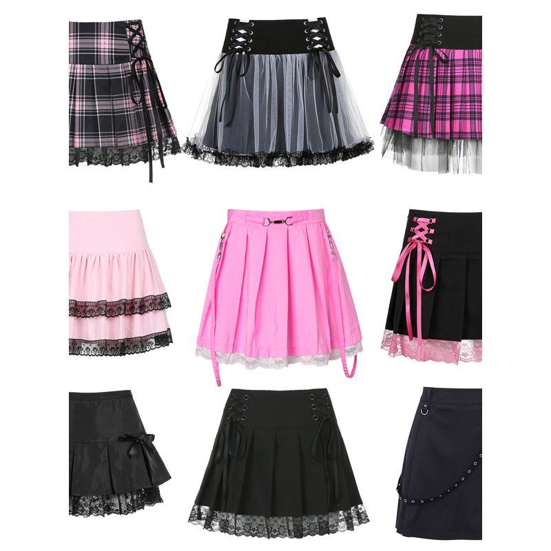 Waist A- Line Short Skirt 90s Vintage Harajuku Streetwear