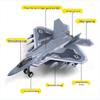Meileqi Alloy Fighter Jet Toy with Pull-back, Sound & Light - F14, F15, F18, F22 Models