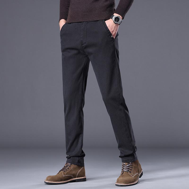 Men's Spring and Autumn New Green Men's Pants Versatile Simple Business Pants Solid Color Straight Trendy Men's Casual Pants