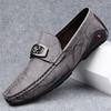 Men's shoes 2025 summer new men's waterproof simple one-pedal casual leather shoes soft-soled lazy driving Doudou shoes