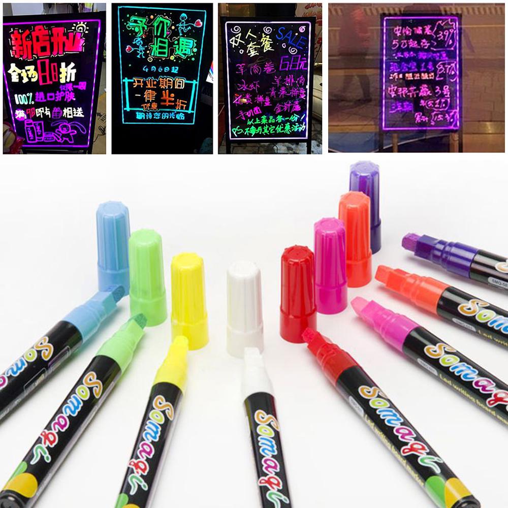 Buy 8 Color Dual Nib 7mm Neon Liquid Chalk Pen Marker Blackboard Glass