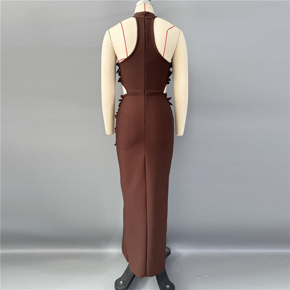 Elegant 2026 European & American Flower Bandage Evening Gown for Women